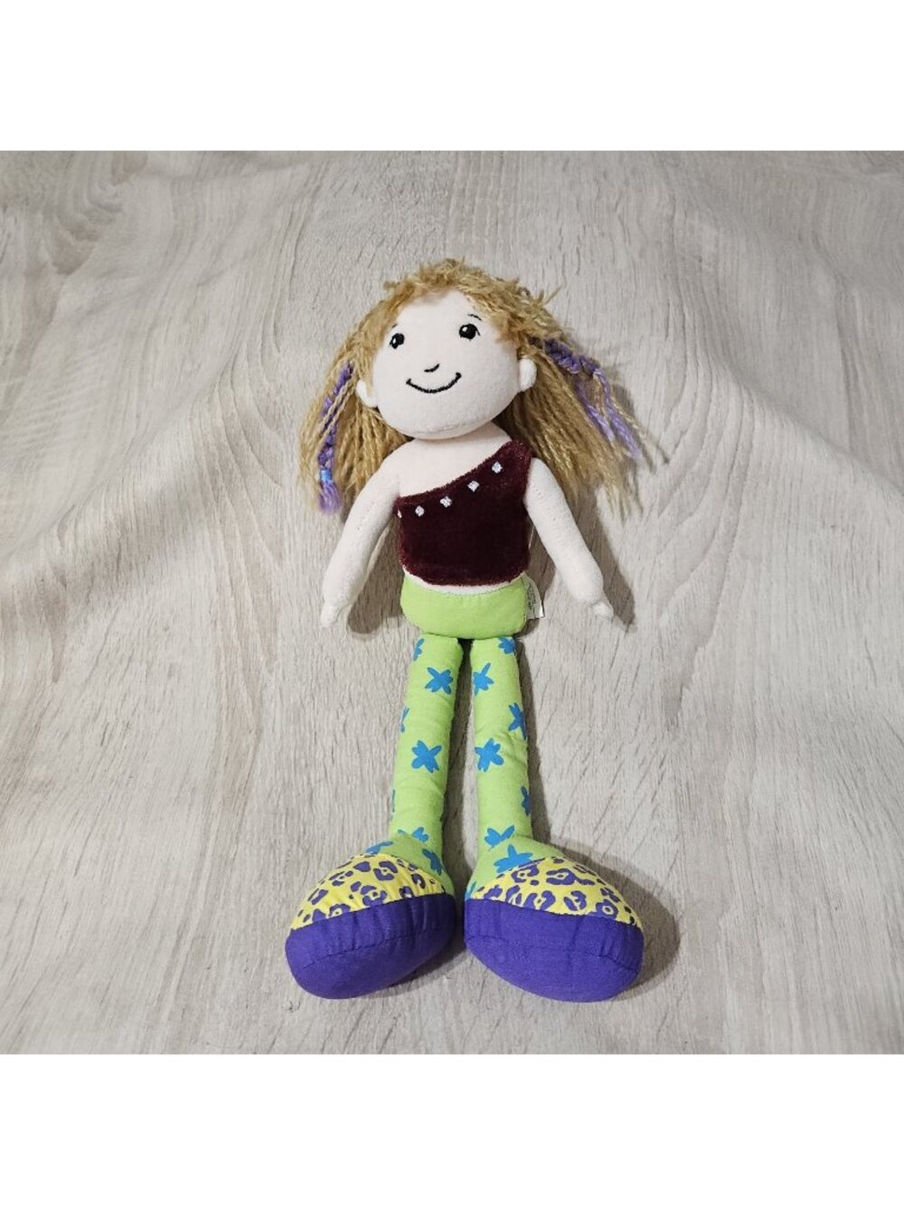 Vintage 2000's Groovy Girls Blond Doll Girl In Green Purple Outfit Y2k